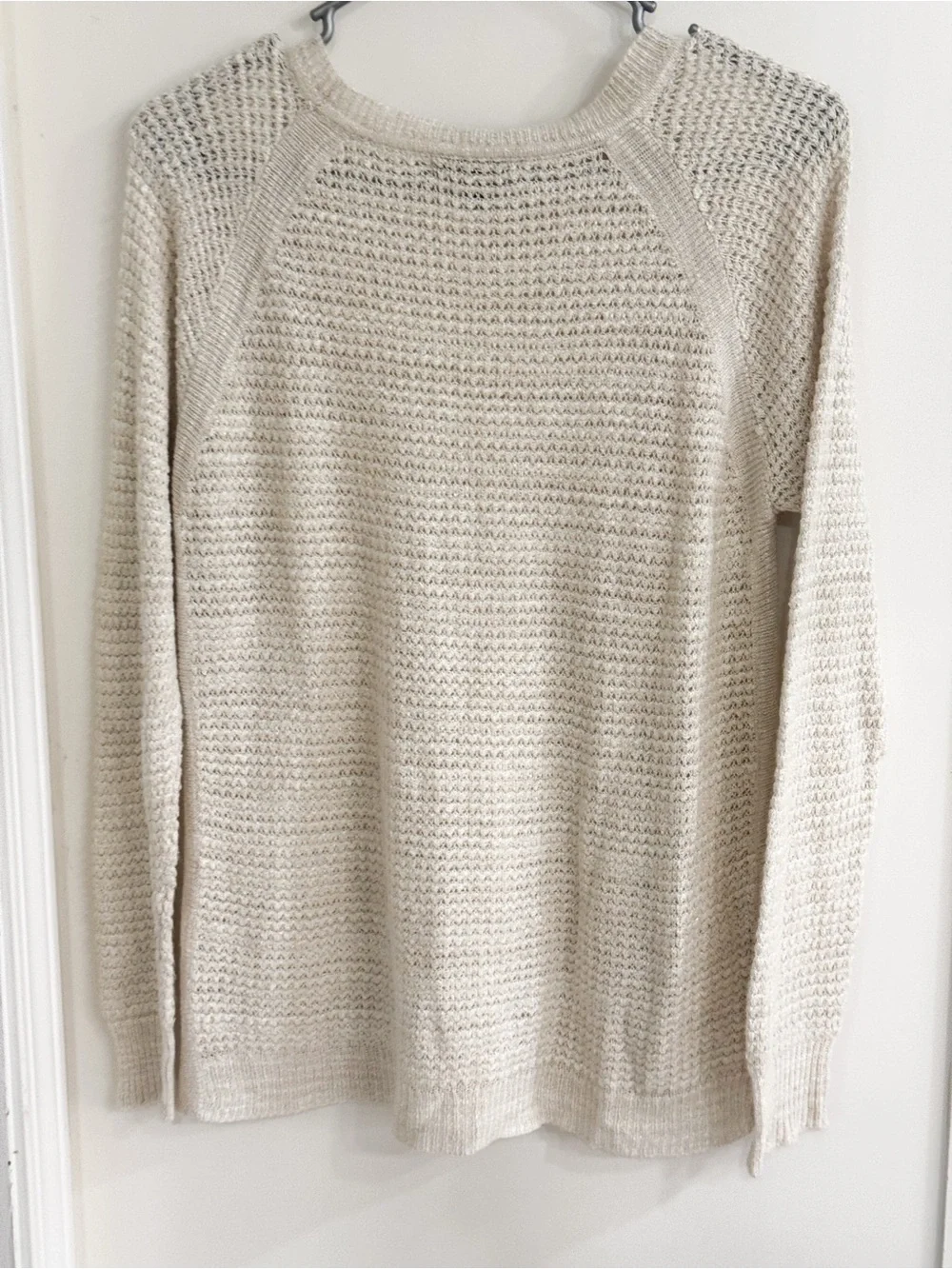 J. Crew Cream Textured Lightweight Crewneck Sweater